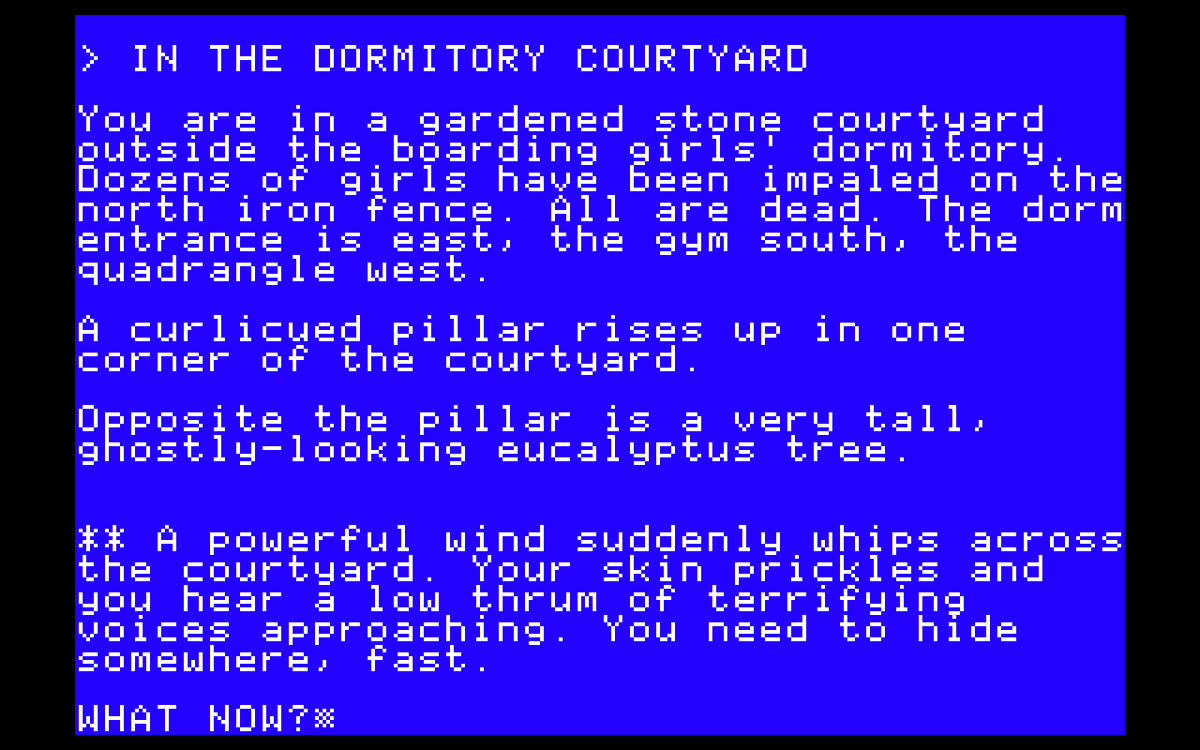 The same hiding scene in the original Leadlight running on an Apple IIGS