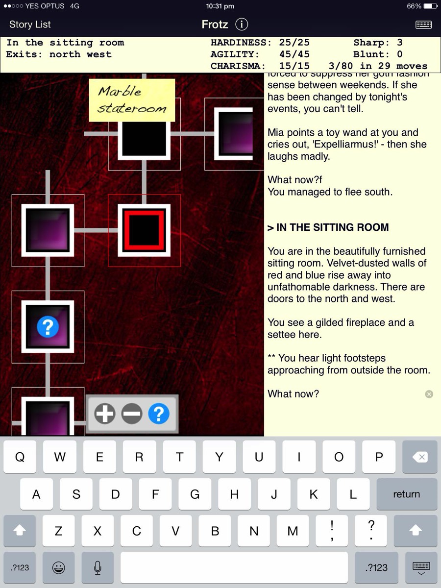 iPad gameplay - Leadlight Gamma running in iFrotz